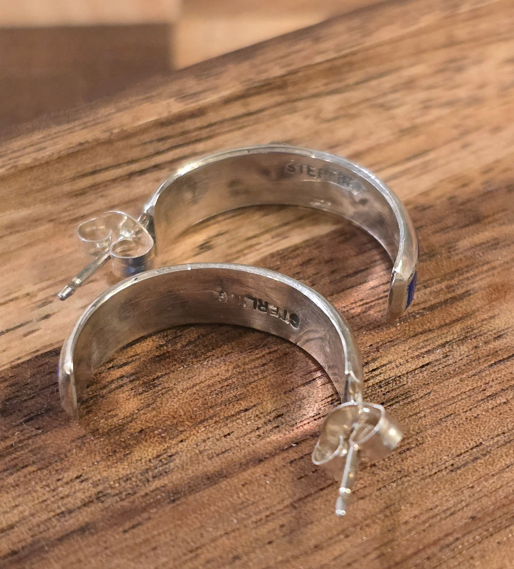 Blue Opal & Sterling Earrings