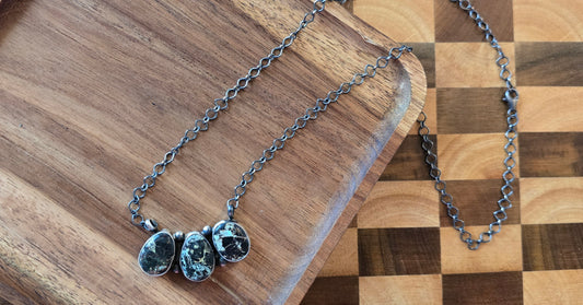 Black Jack and Sterling Necklace