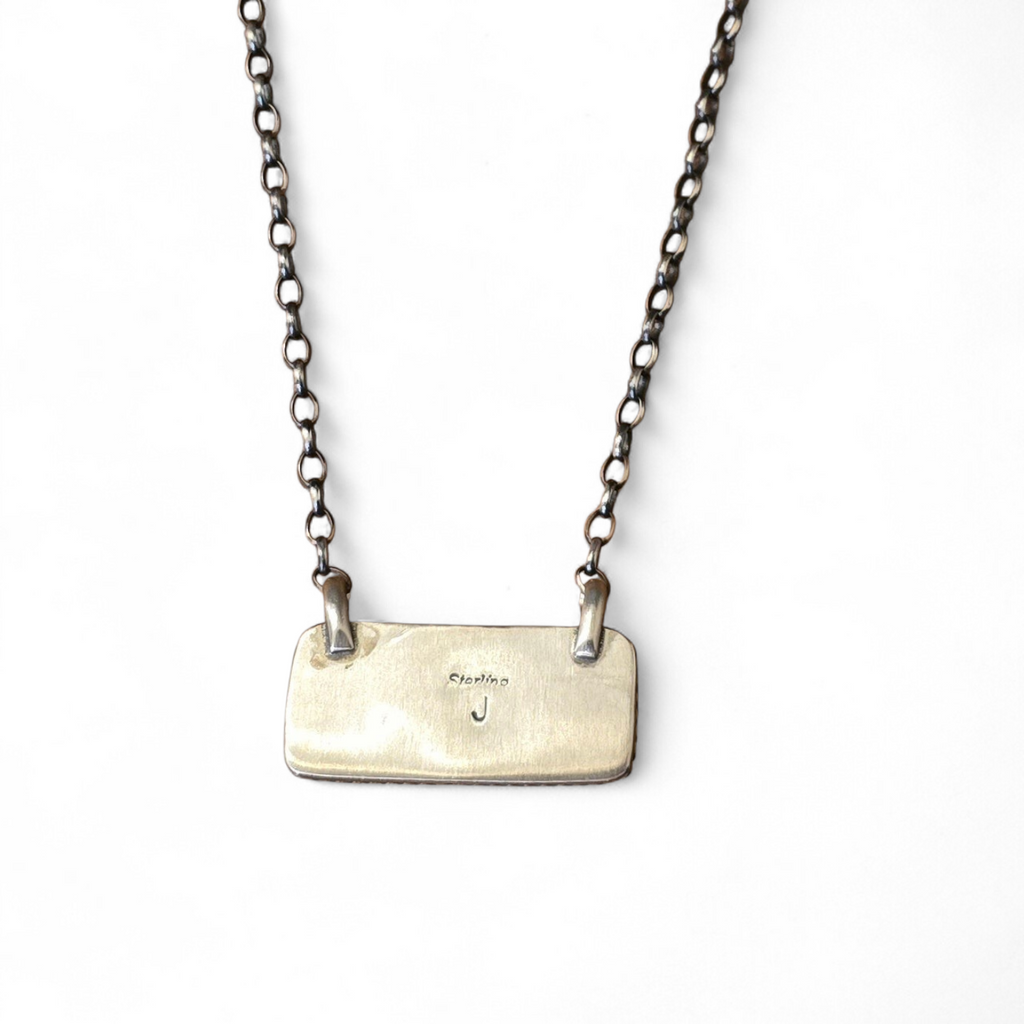 Purple Spiny & Sterling Bar Necklace