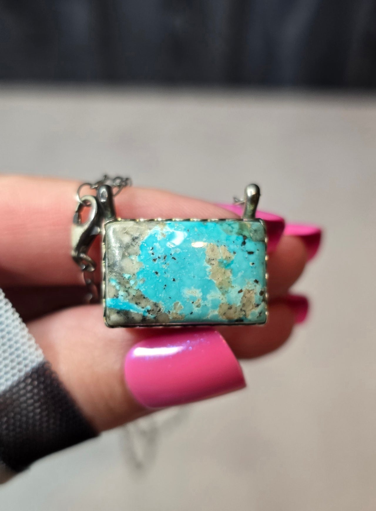 Kingman Turquoise and Sterling Necklace