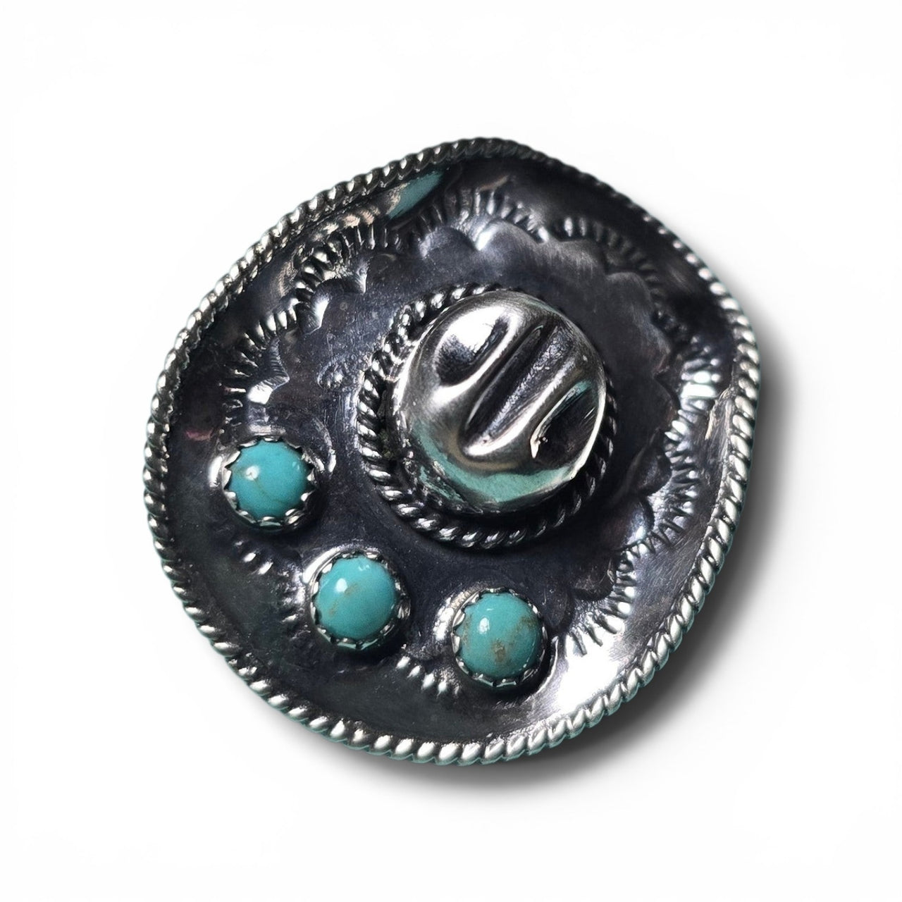 Bobby Platero Cowboy Hat Ring Size 8