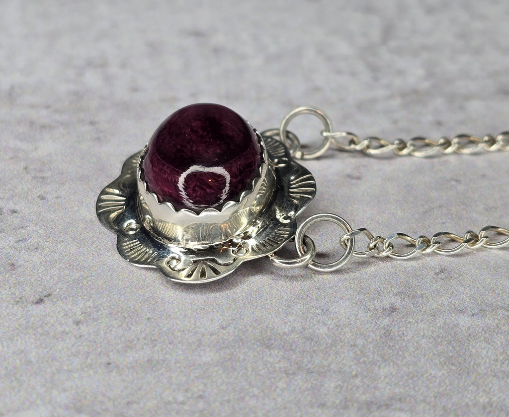 Purple Spiny and Sterling Necklace
