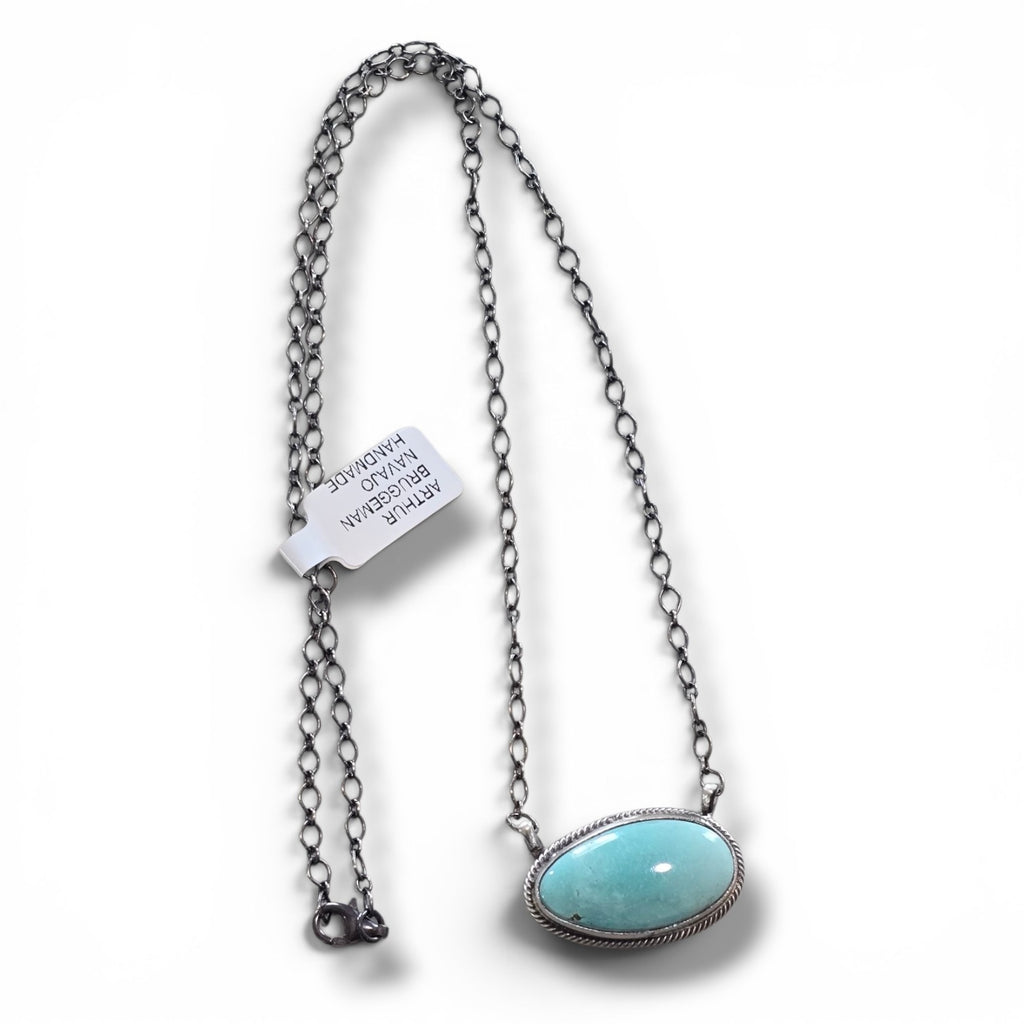 Arthur Bruggeman White Water Turquoise & Sterling Necklace