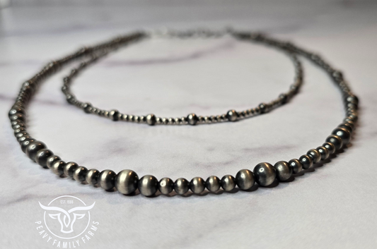 Sterling Pearl Double Strand Necklace