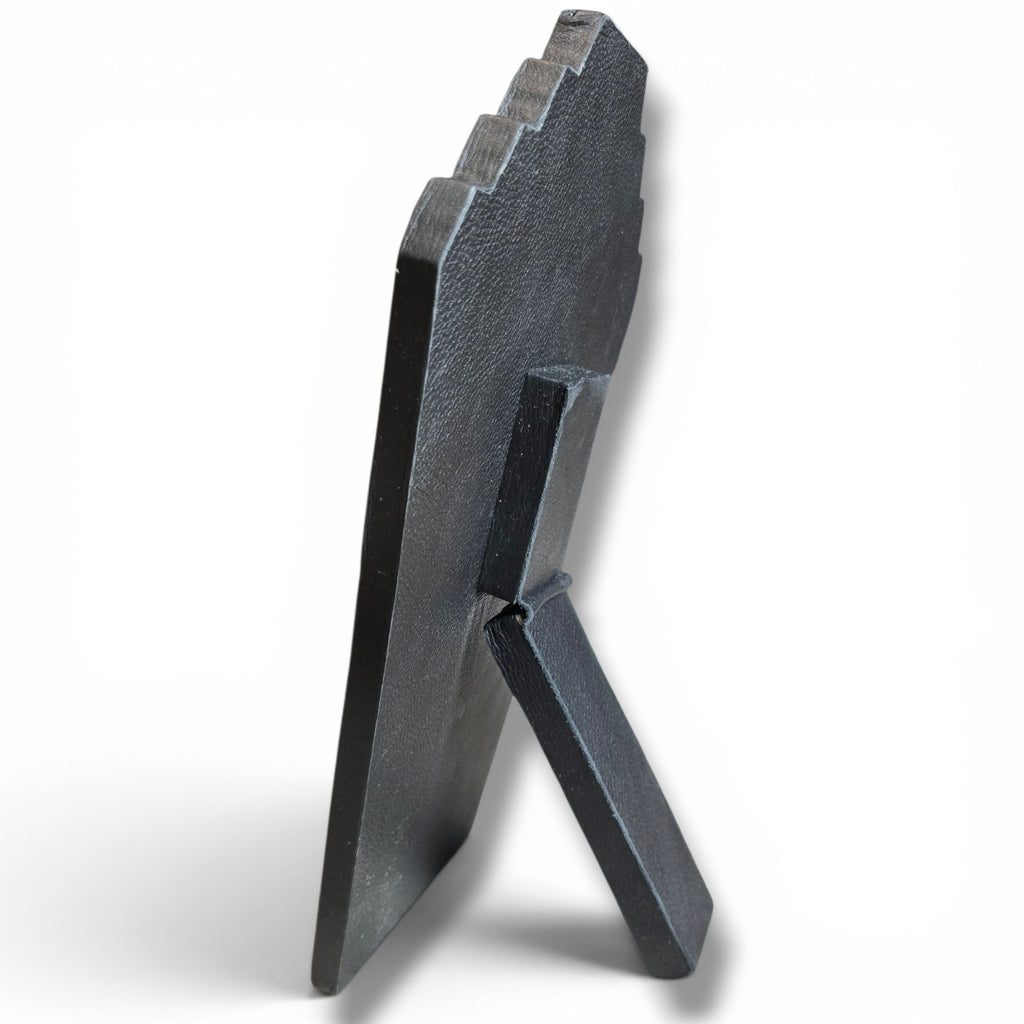 Black & White Hide With Leather Back Necklace Stand