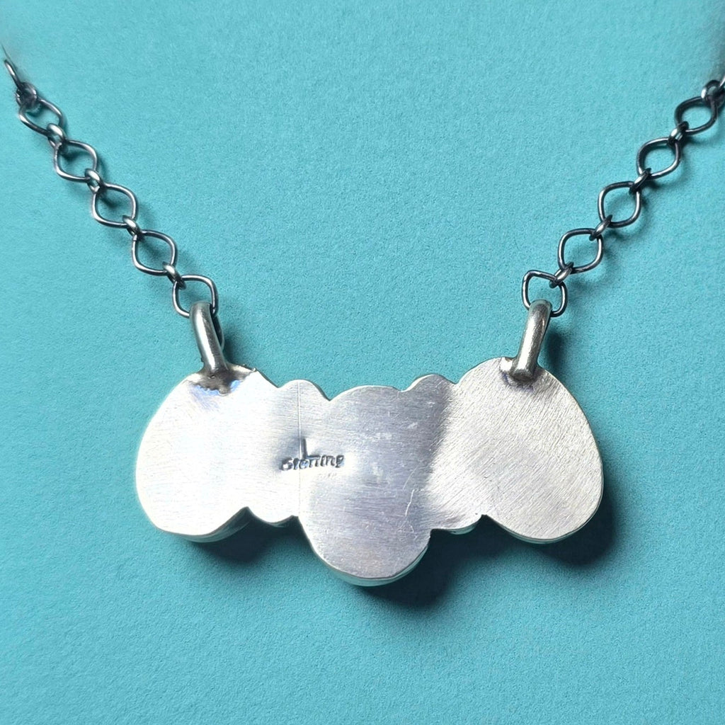 LeTricia Largo Blackjack Turquoise & Sterling Cluster Bar Necklace