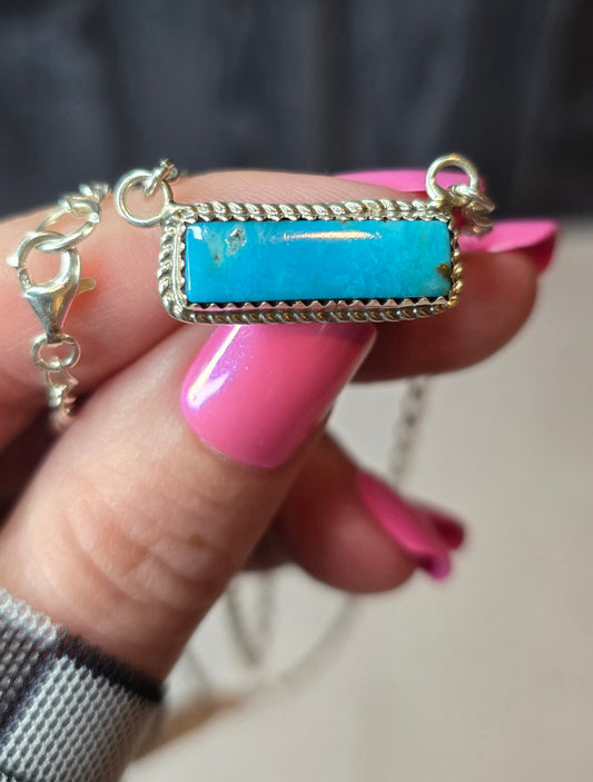 Kingman Turquoise and Sterling Necklace *Includes a FREE Gift With Purchase