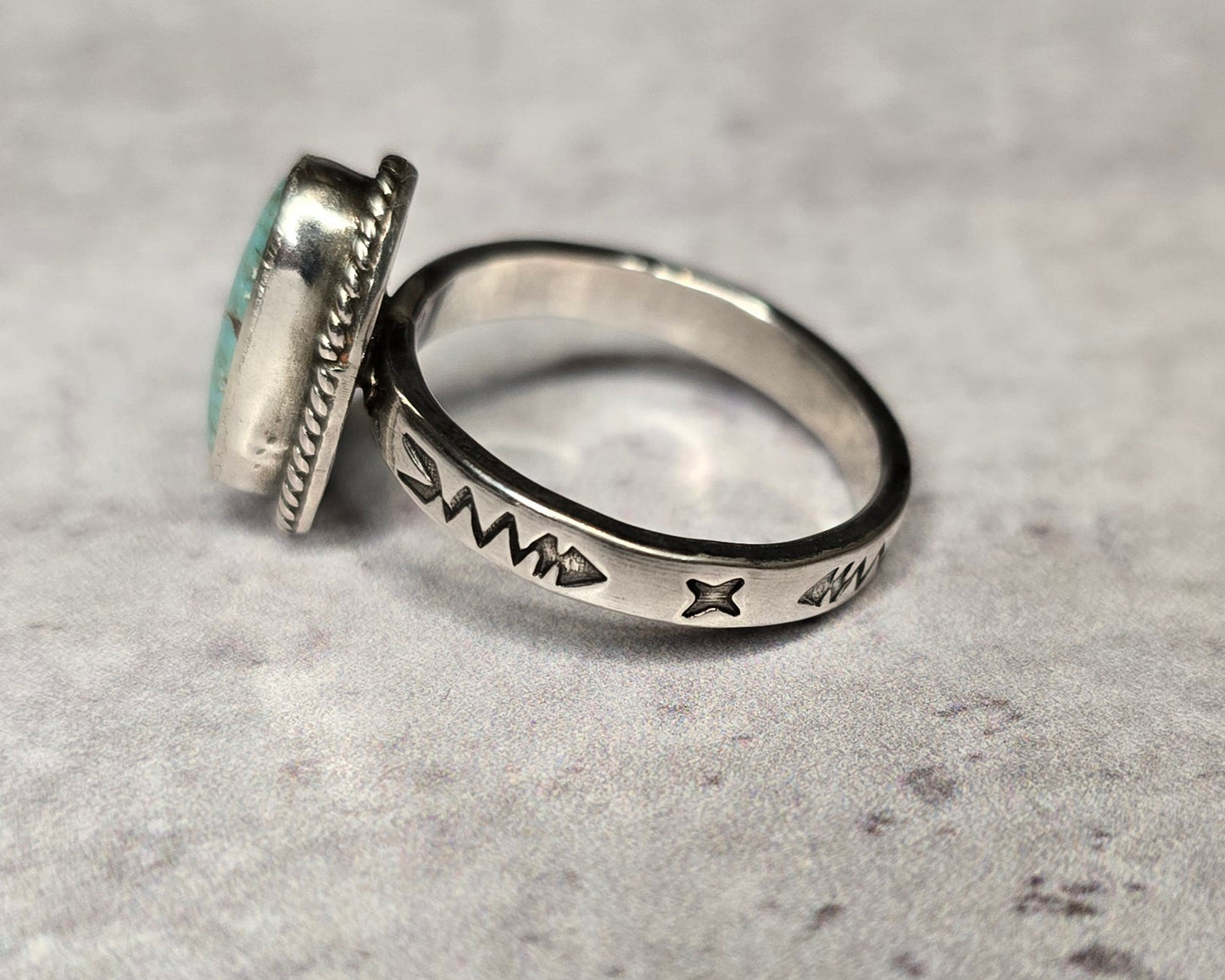 Turquoise and Sterling Ring Size 8.75