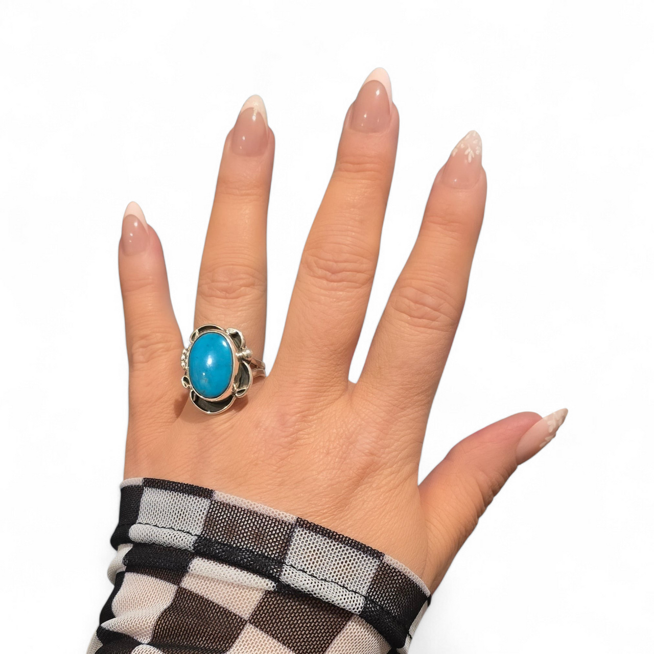 Bernie Begay Tsosie Turquoise & Sterling Ring Size 8
