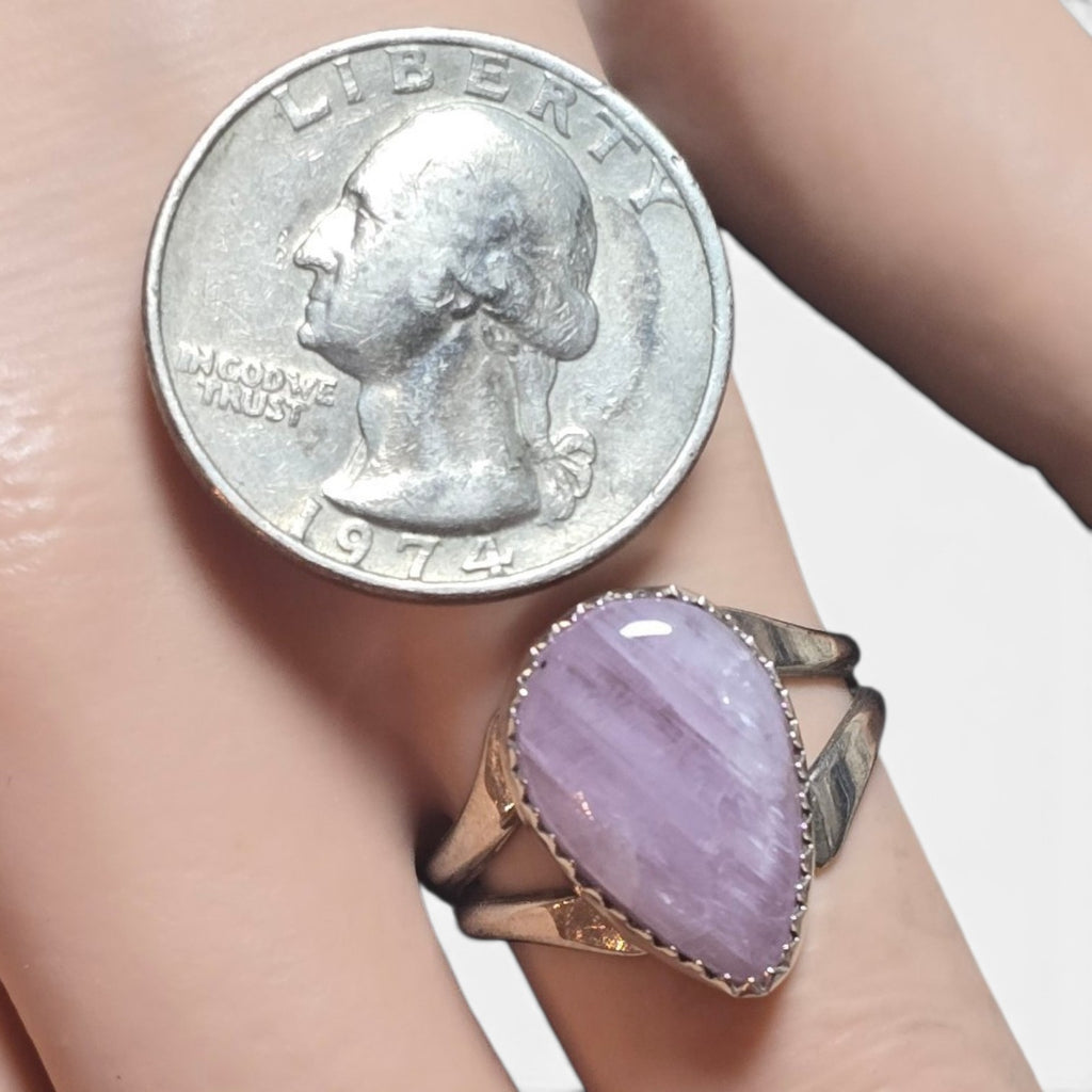 Native Made Kunzite & Sterling Ring Size 9