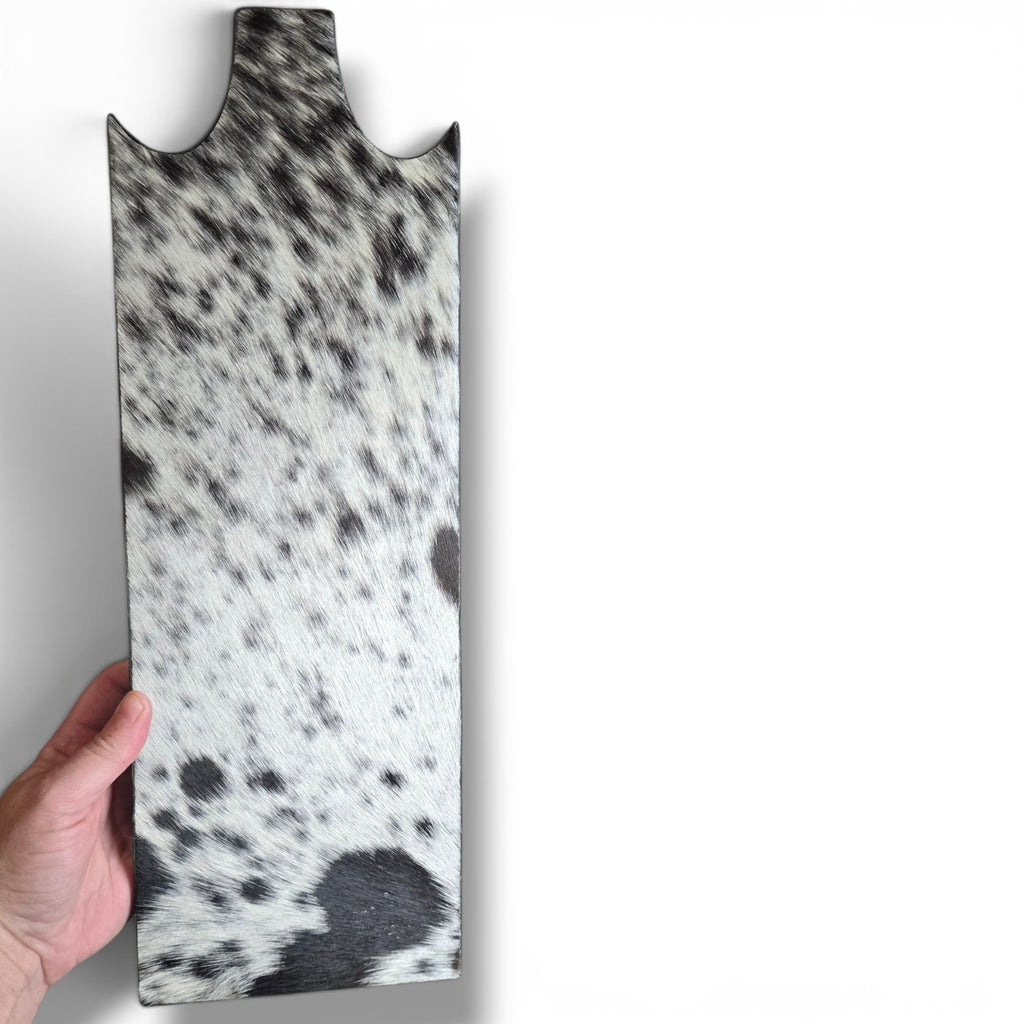 Black & White Hide With Leather Back Necklace Stand