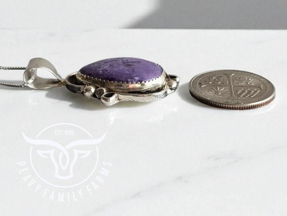 Charoite and Sterling Pendant