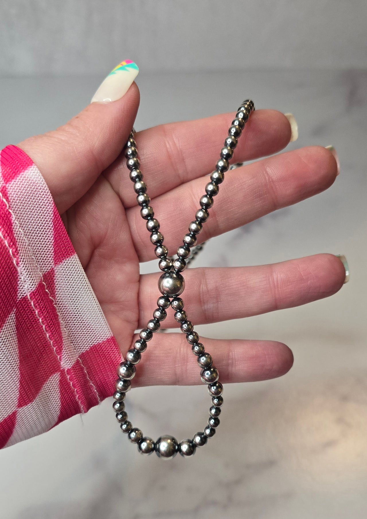 Sterling Hoop Lariat 23-25 inches