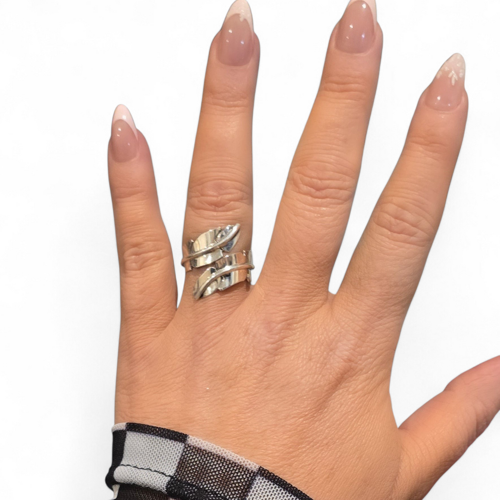 Clayton Chez Tsosie Sterling Feather Ring Adjustable
