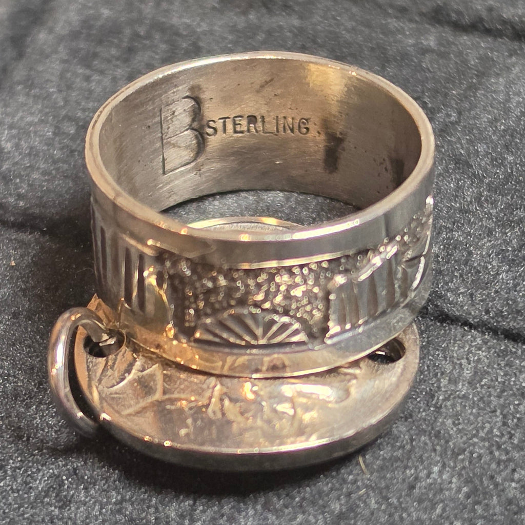 Native Made Storyteller Sterling Ring Size 9 (wide band)