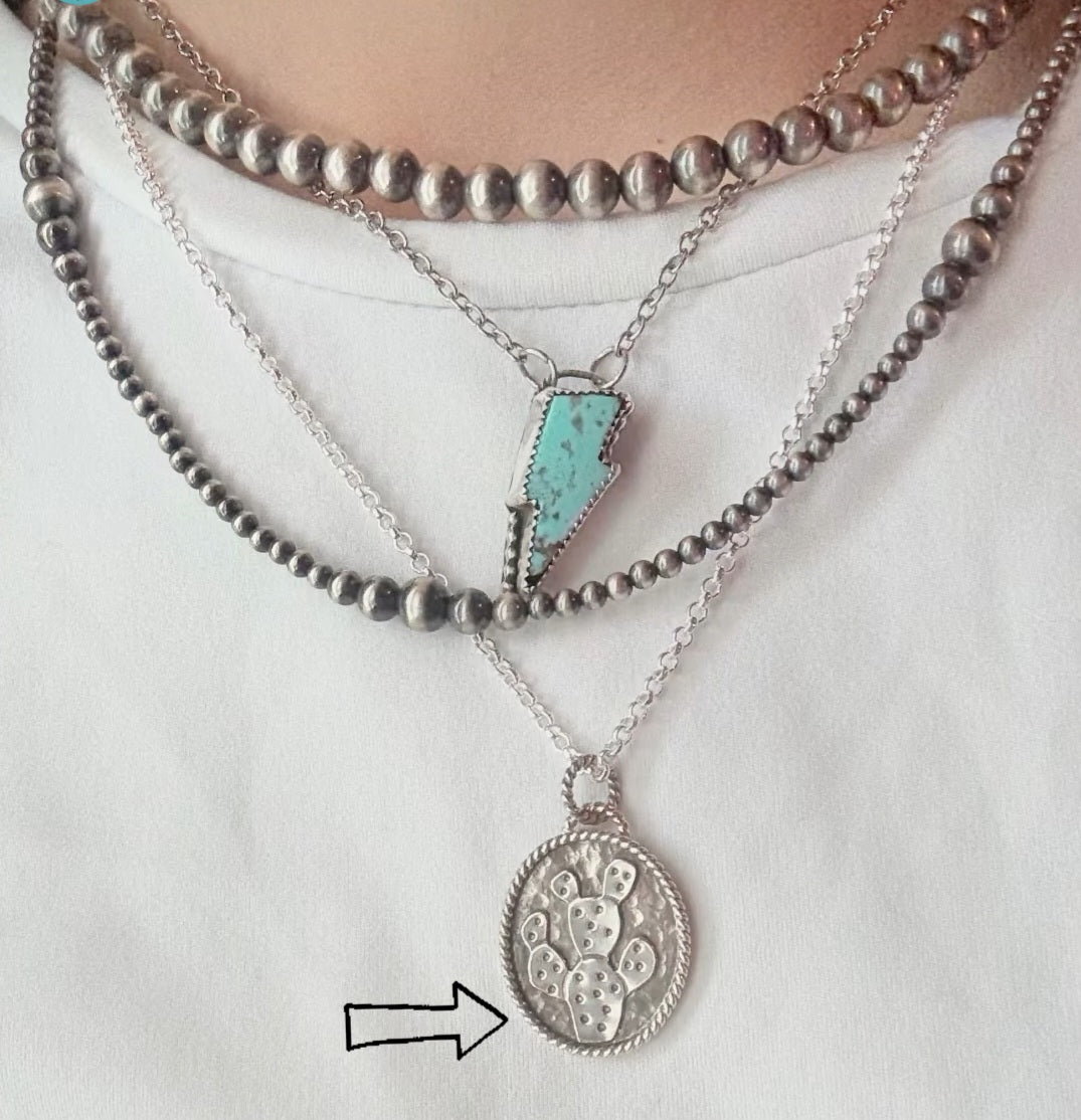 Handmade Sterling Cactus Necklace