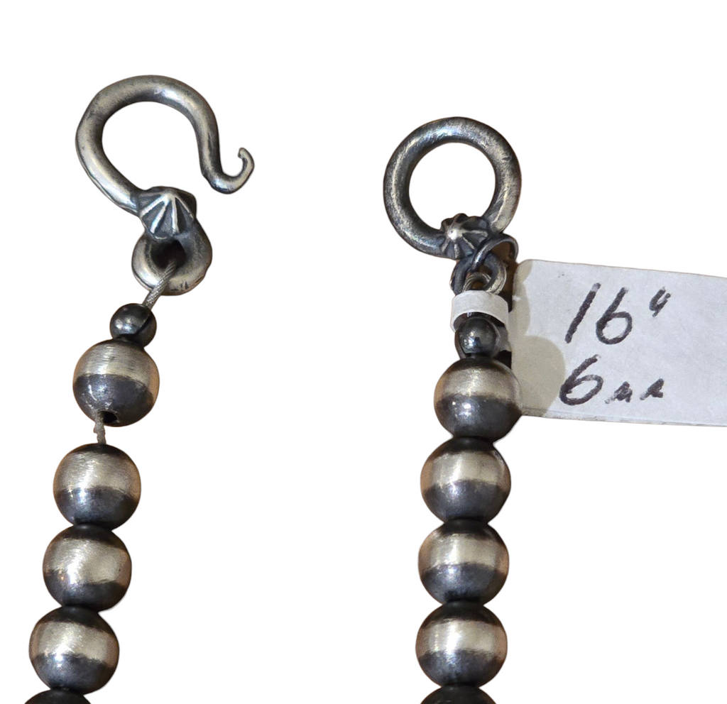 6mm Sterling Pearl Necklace 16 inch