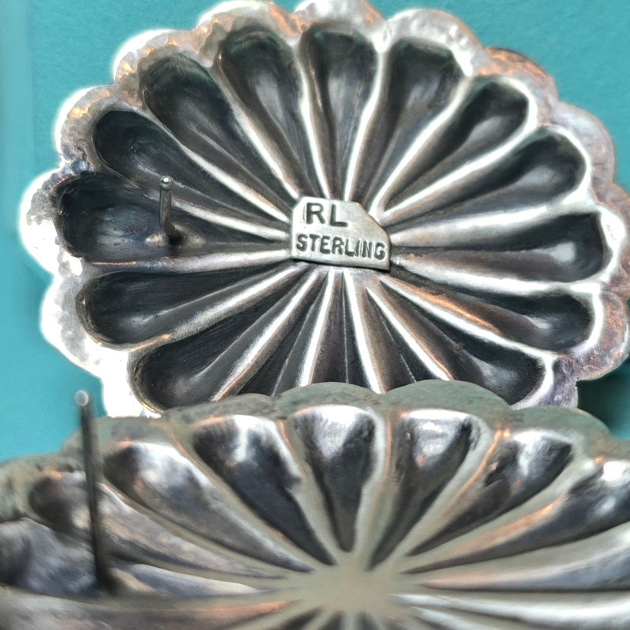 Rita Lee Pink Conch Shell Sterling Silver Repoussé Earrings