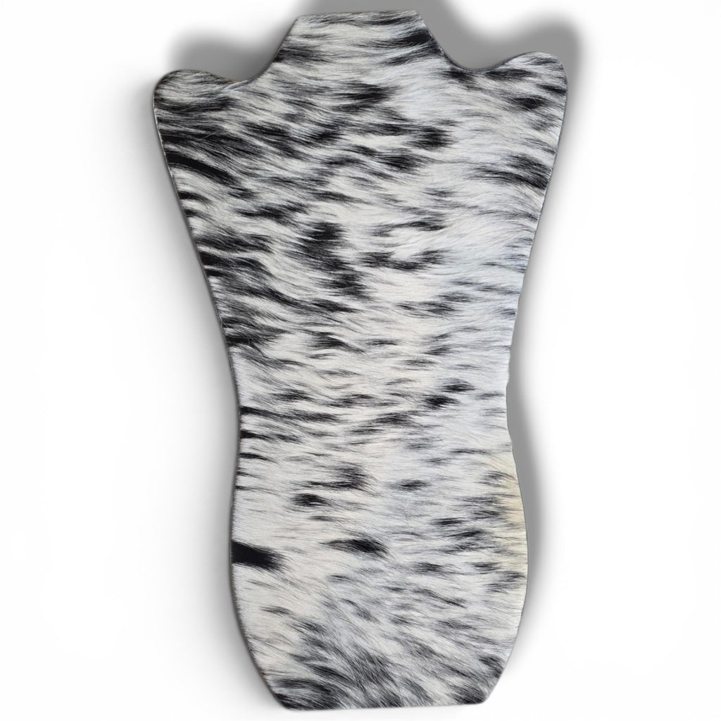Black & White Hide With Leather Back Necklace Stand