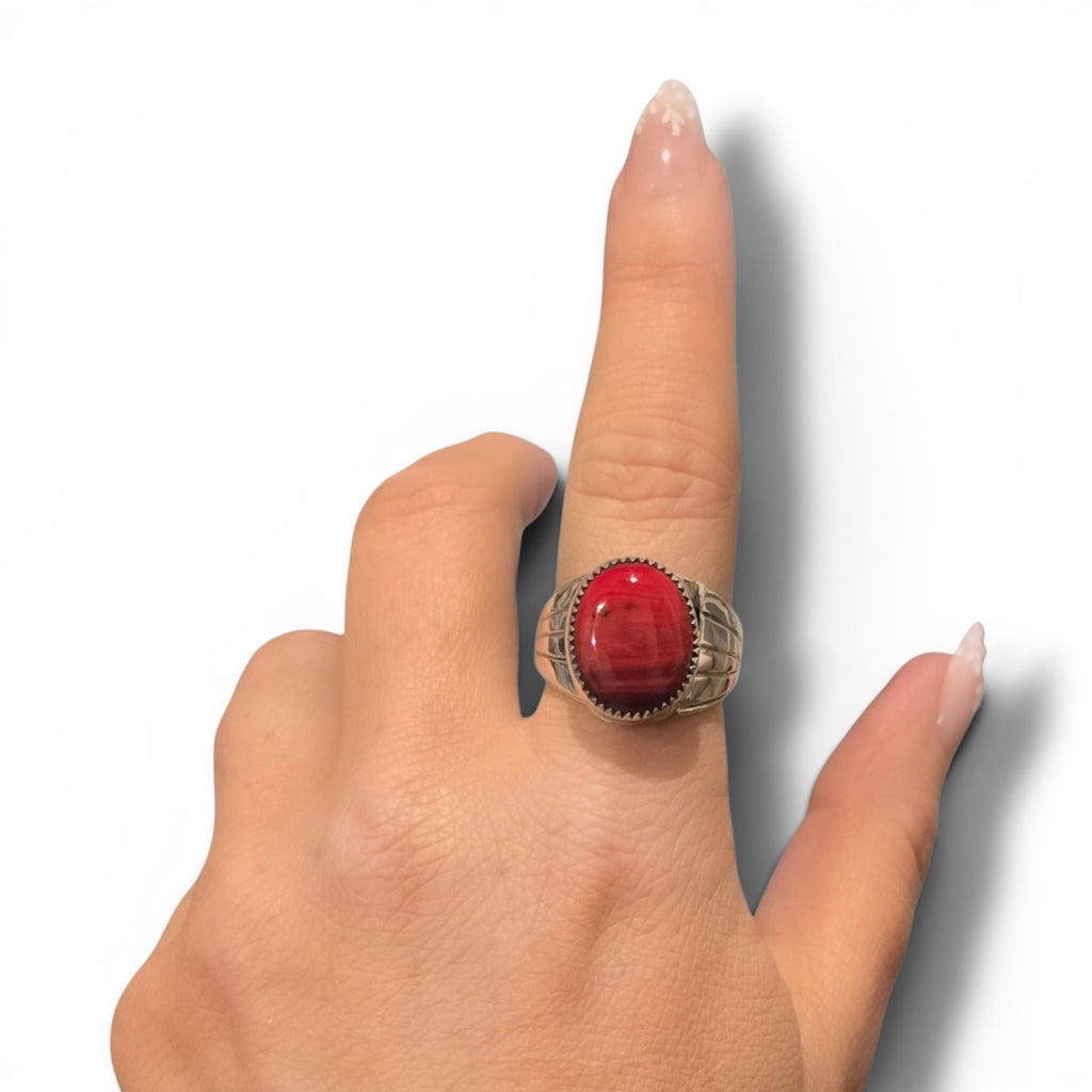 Native Made Rosarita & Sterling Ring Size 9