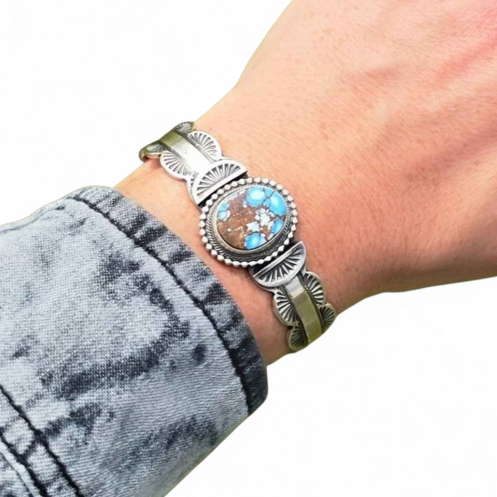 Mark Yazzie Golden Hills Turquoise & Sterling Cuff (wholesale cost)