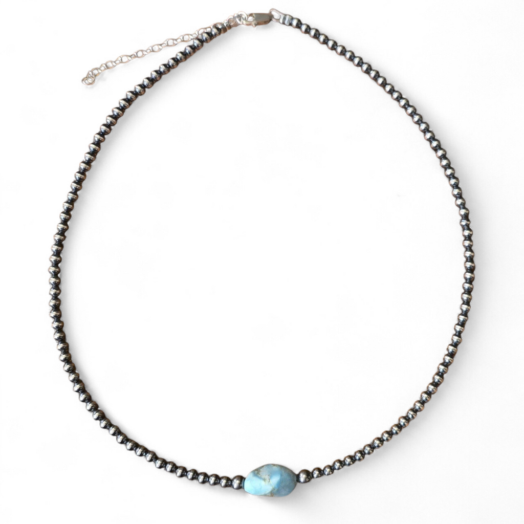 3mm Sterling Pearls & Golden Hills Necklace