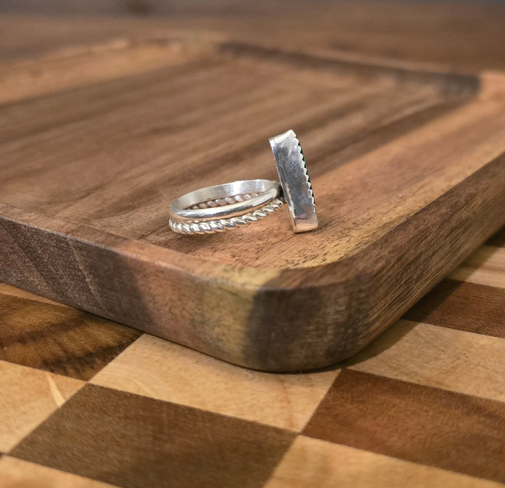 Malachite & Sterling Ring Size 7