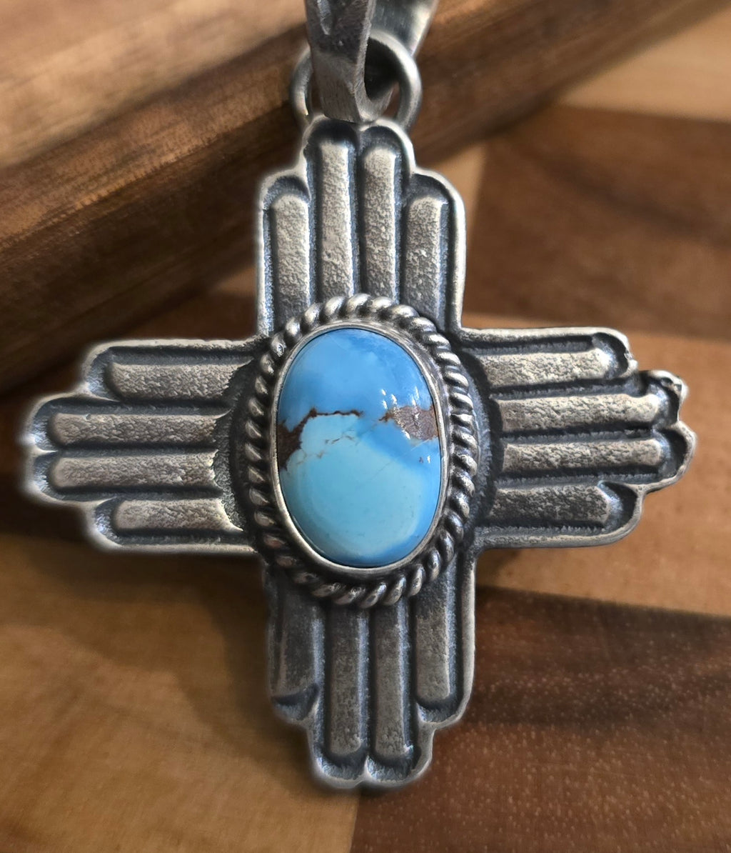 Golden Hills & Sterling Zia Pendant