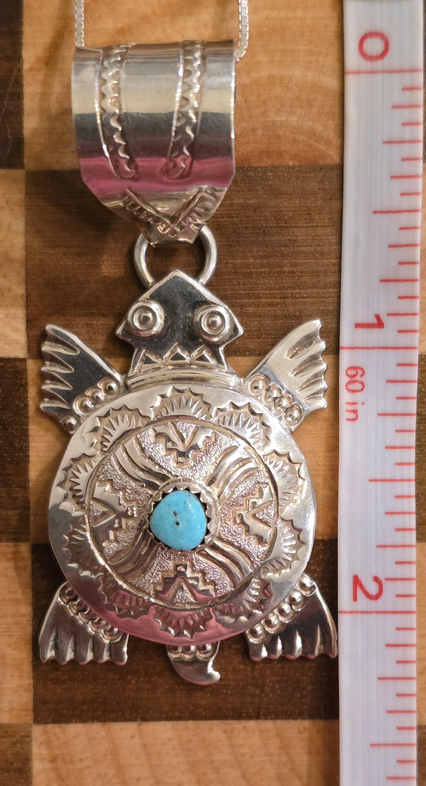 Alonzo Mariano Sterling and Turquoise Pendant