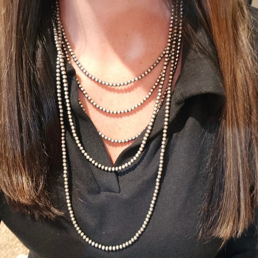 4mm Sterling Pearl Necklace (Various Lengths)