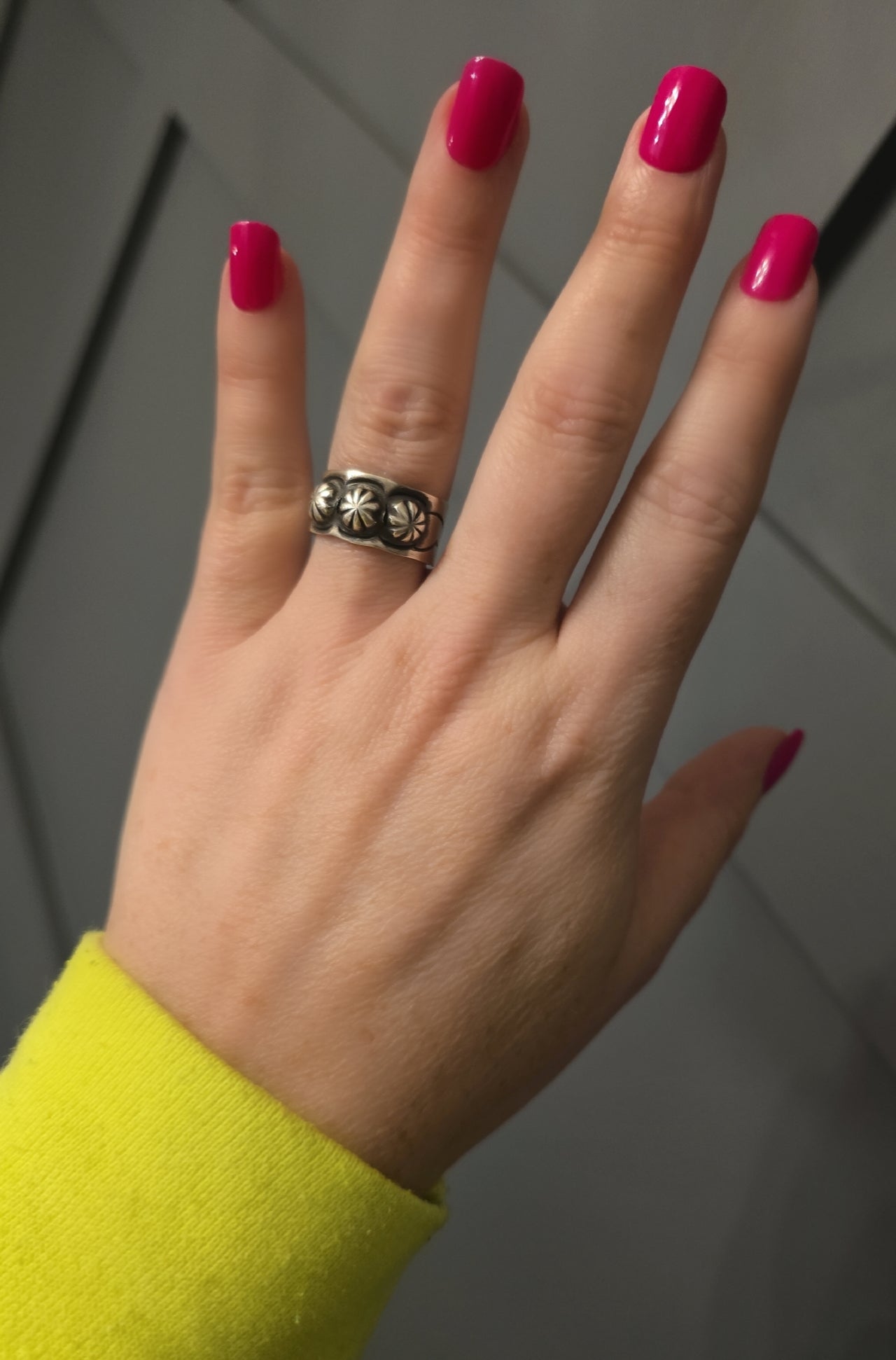 Clayton Chez Tsosie Sterling Concho Ring