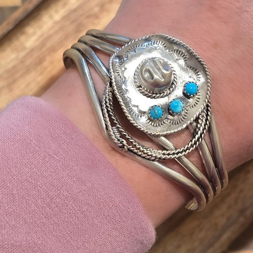 Sterling & Turquoise Cowboy Hat Cuff