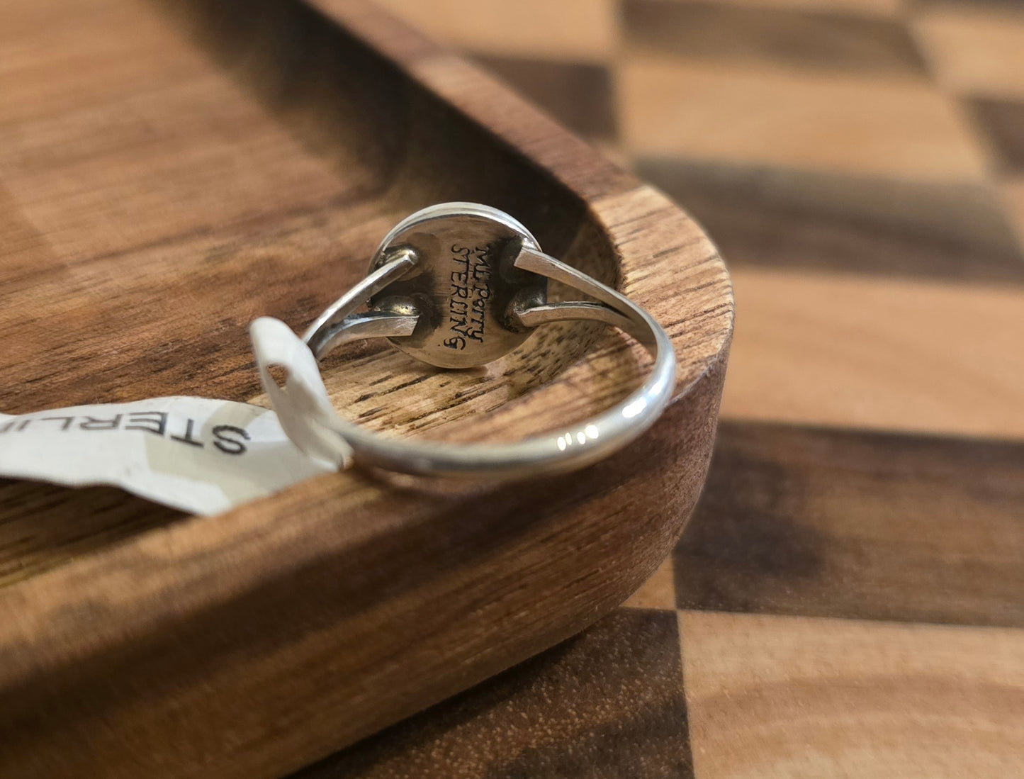 Man Made White Opal and Sterling Ring Size 5.75