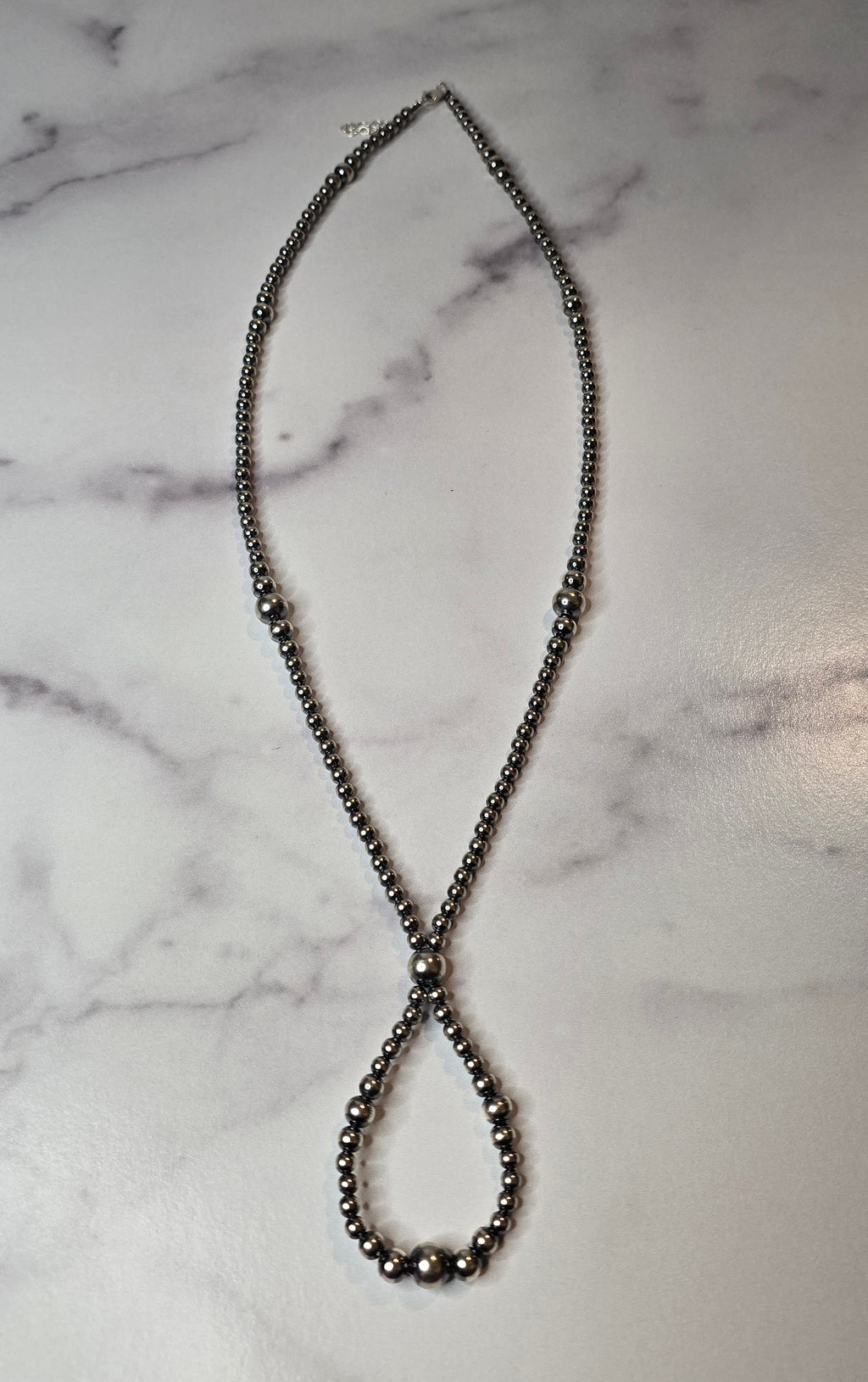 Sterling Hoop Lariat 23-25 inches