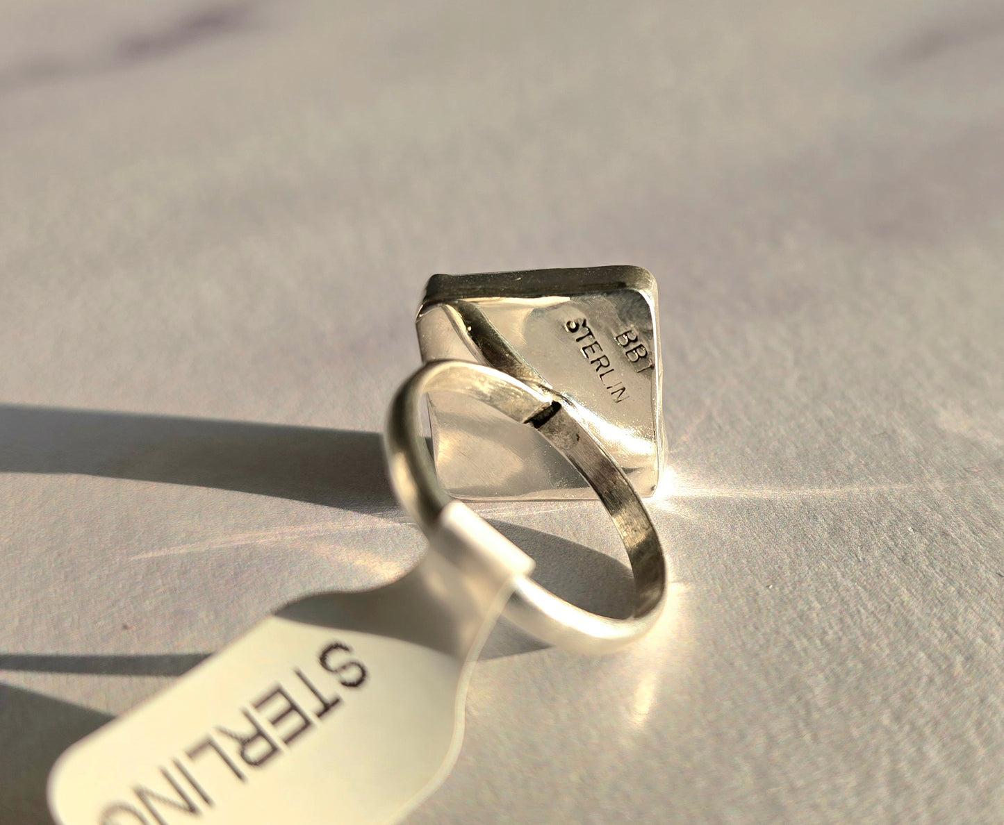 Black & White Checkered Ring Size 8.5