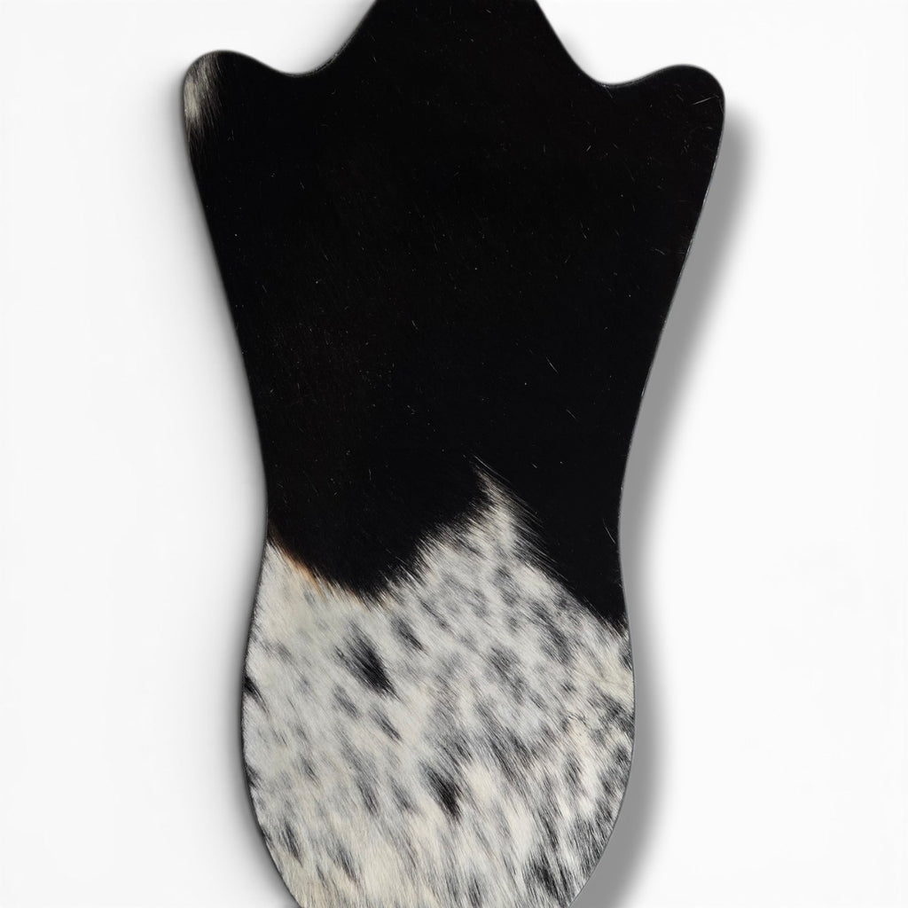 Black & White Hide With Leather Back Necklace Stand