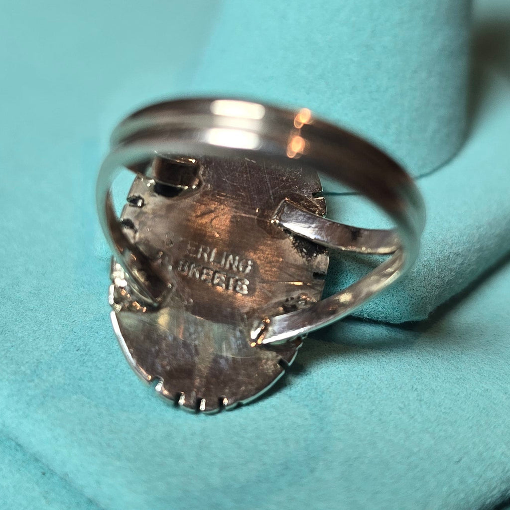 P Skeets Pink Conch & Sterling Ring Size 5.75