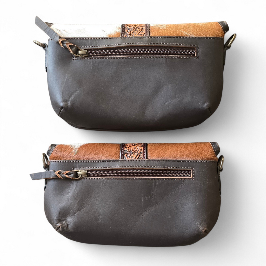 3 Ways To Wear Brown Leather & Hide Purse