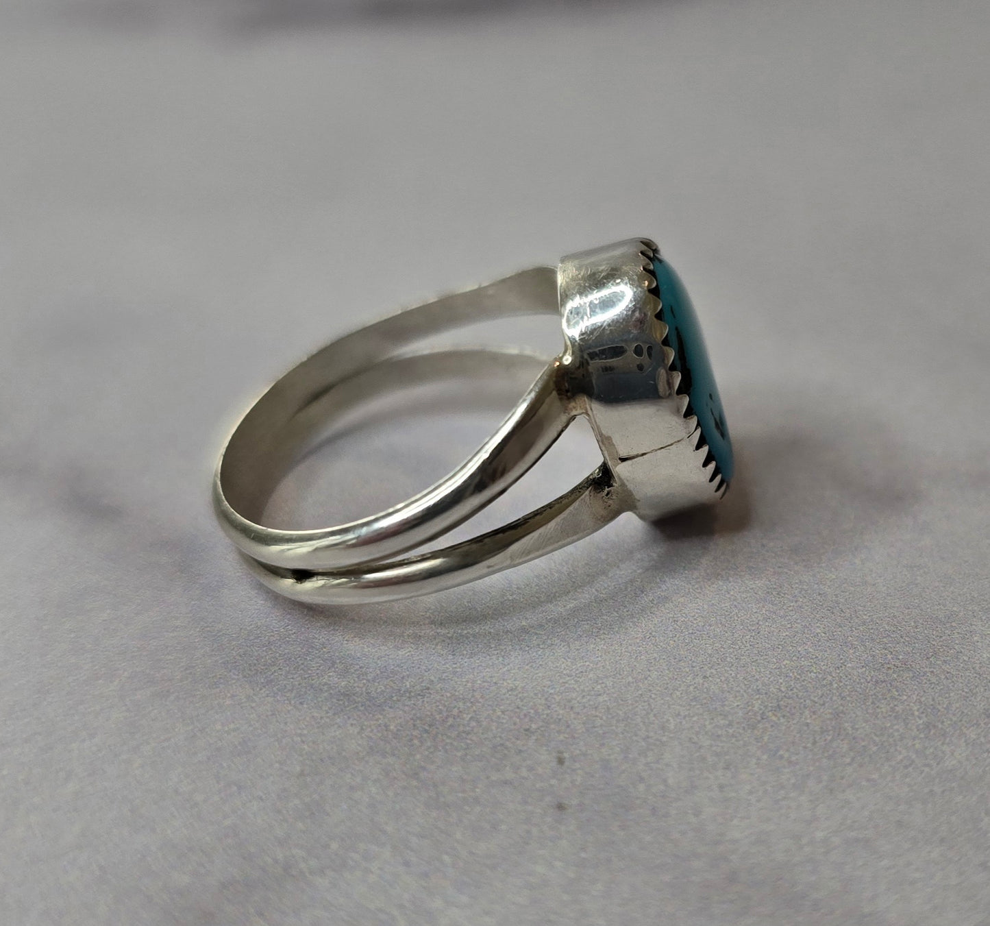 Kingman Turquoise and Sterling Ring Size 8.75