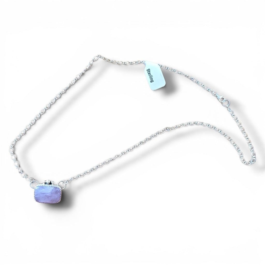 Kunzite & Sterling Bar Necklace