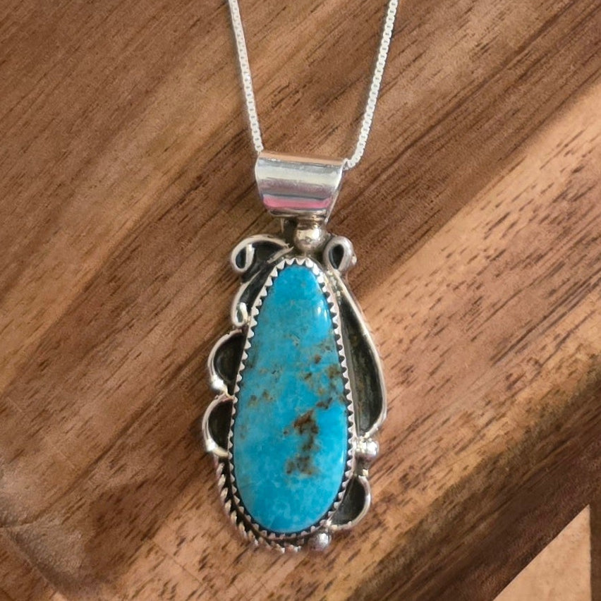 Kingman Turquoise & Sterling Pendant