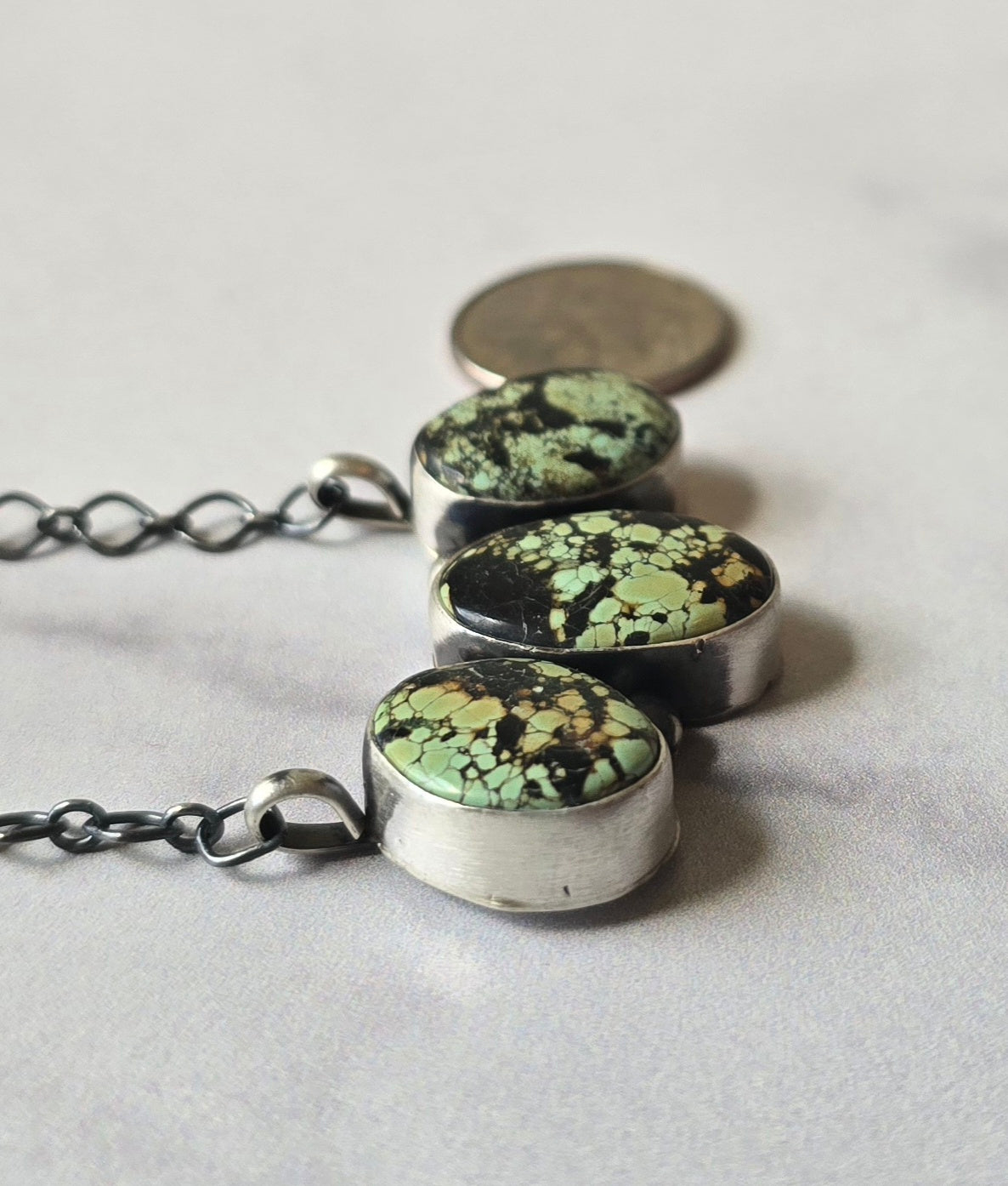 Native Made Black Jack and Sterling Necklace