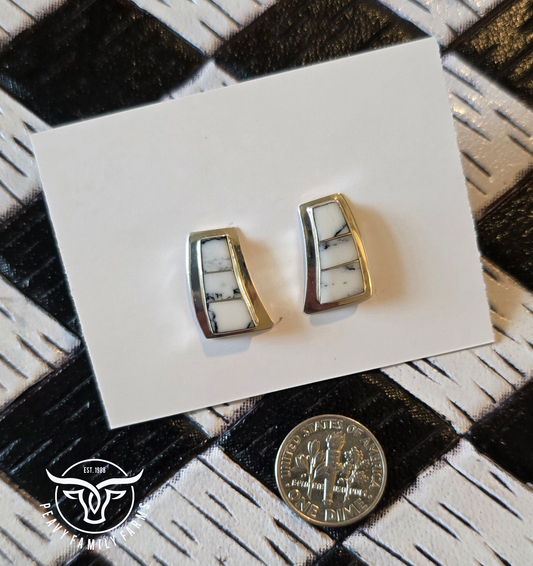 White Buffalo and Sterling Earrings