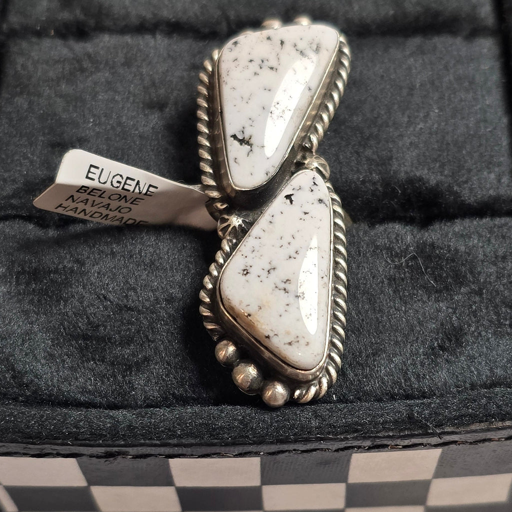 Native Made White Buffalo Adjustable Ring