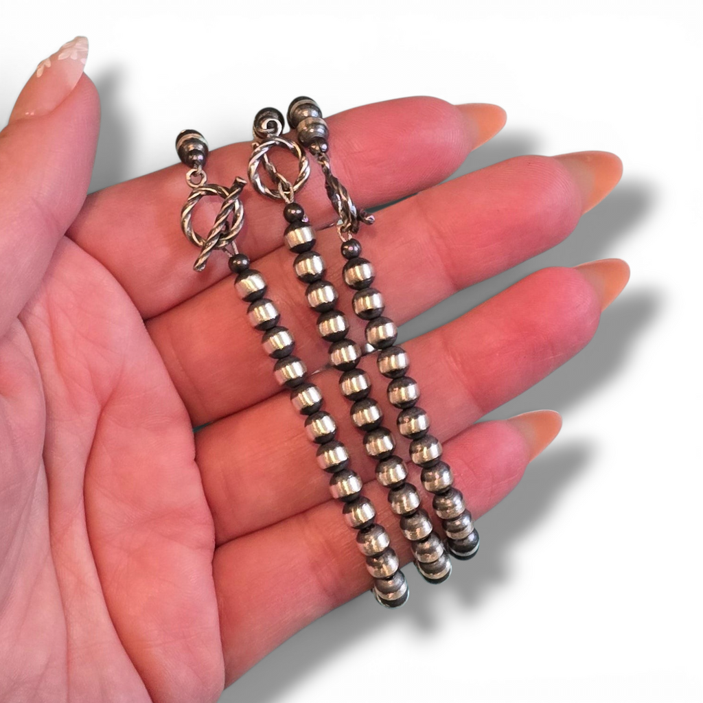 5mm Sterling Pearl Bracelet 7.5 inches (toggle clasp)