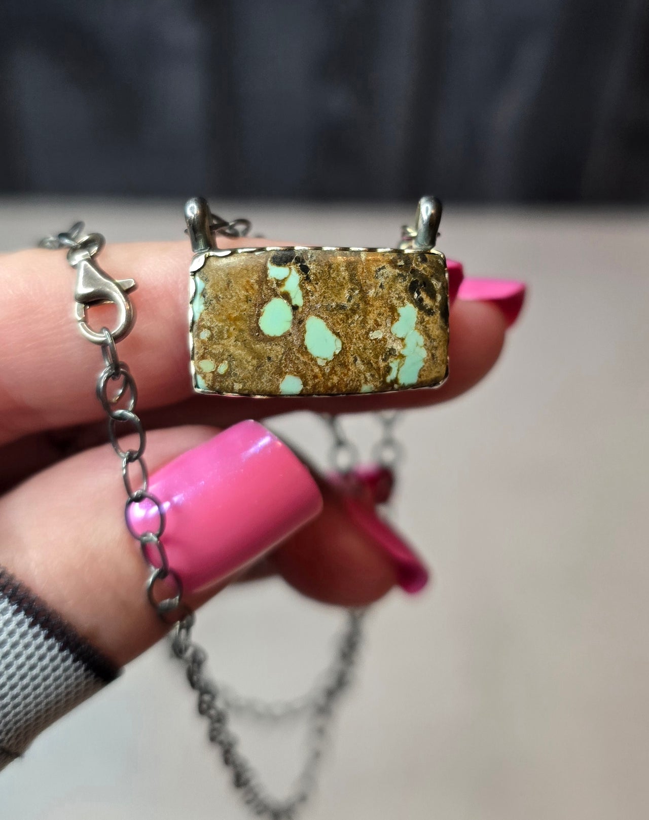 Mine #8 Turquoise and Sterling Necklace