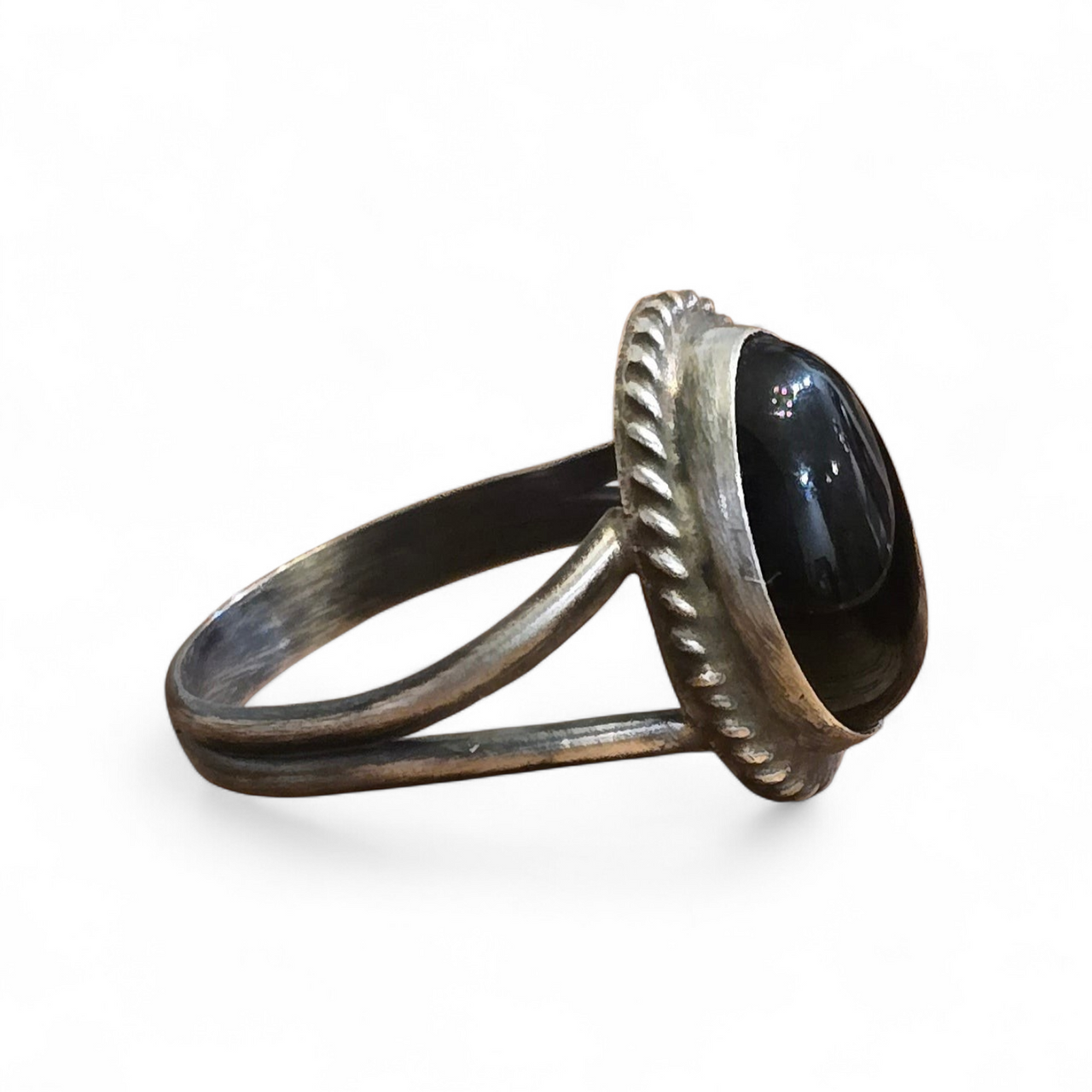 Begay Black Onyx & Sterling Ring Size 9