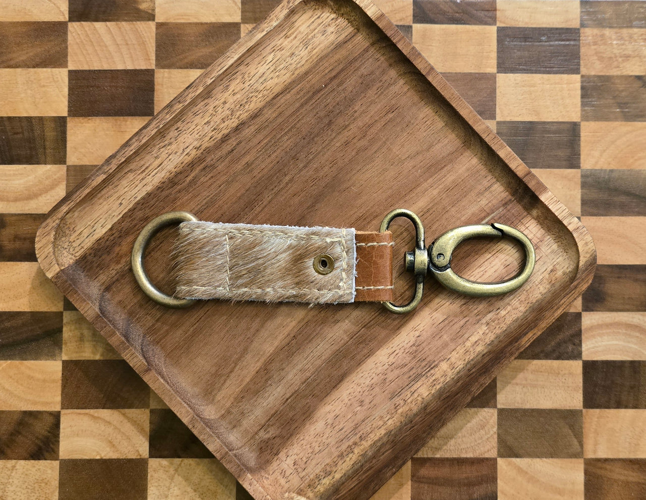 (Clearance) Myra Hair-on Hide Reversible Key Fob