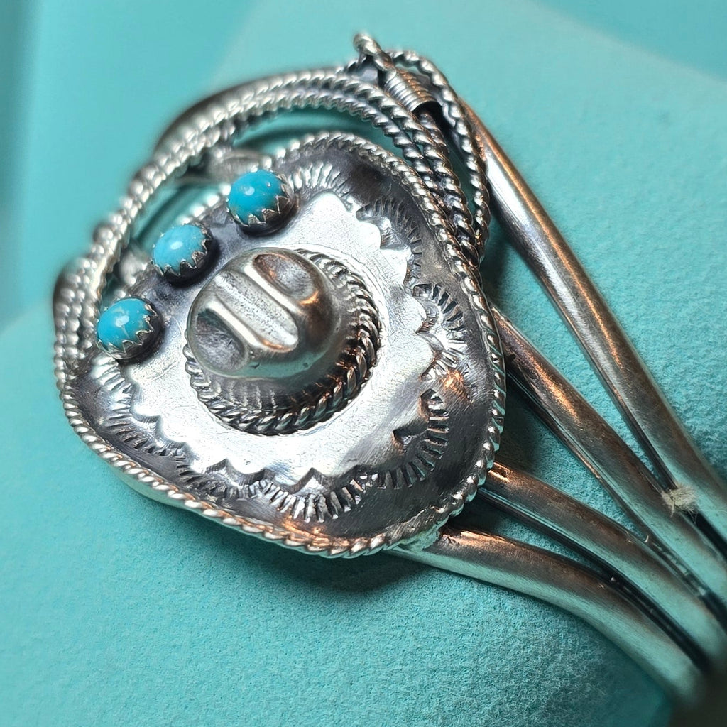 Bobby Platero Sterling & Turquoise Cowboy Hat Cuff