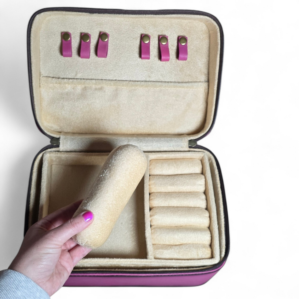 Pink Tooled Leather Jewelry Box